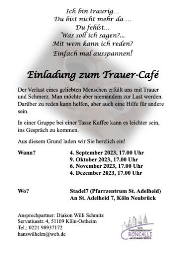 Flyer Trauercafé 2023